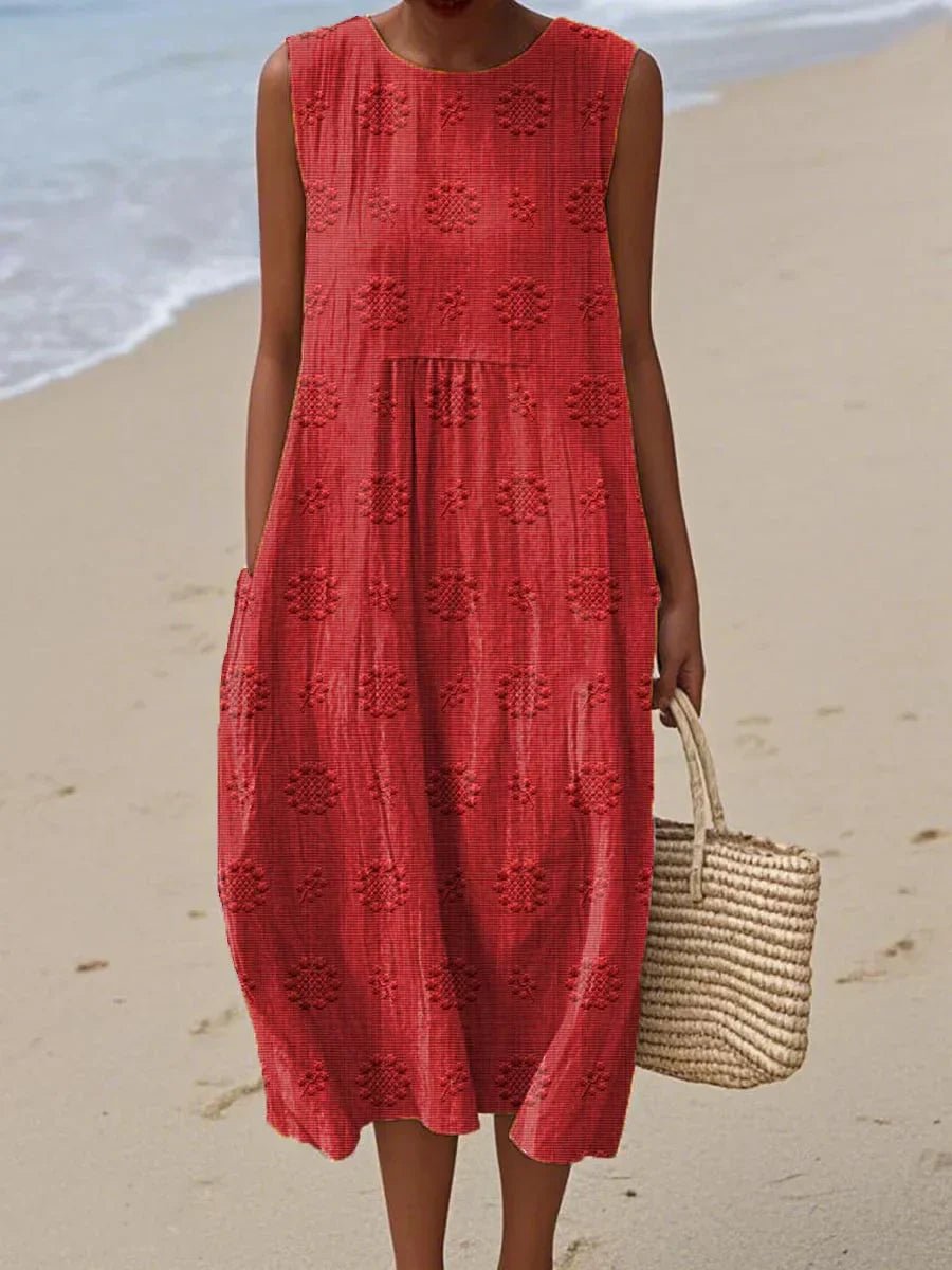 Mara Womens Dress | Lightweight Midi with Pockets 4