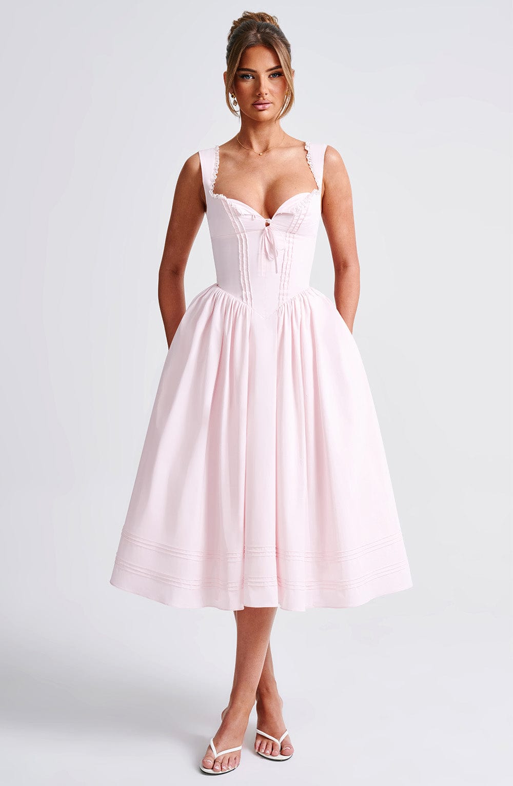 Marlena Midi Dress | Floral Print, Cotton Blend, Square Neckline, Perfect for Wedding Guests 5