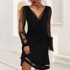 Matilda evening dress with sheer sleeves 0