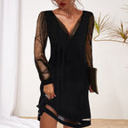 Matilda evening dress with sheer sleeves 2