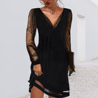 Matilda evening dress with sheer sleeves 3