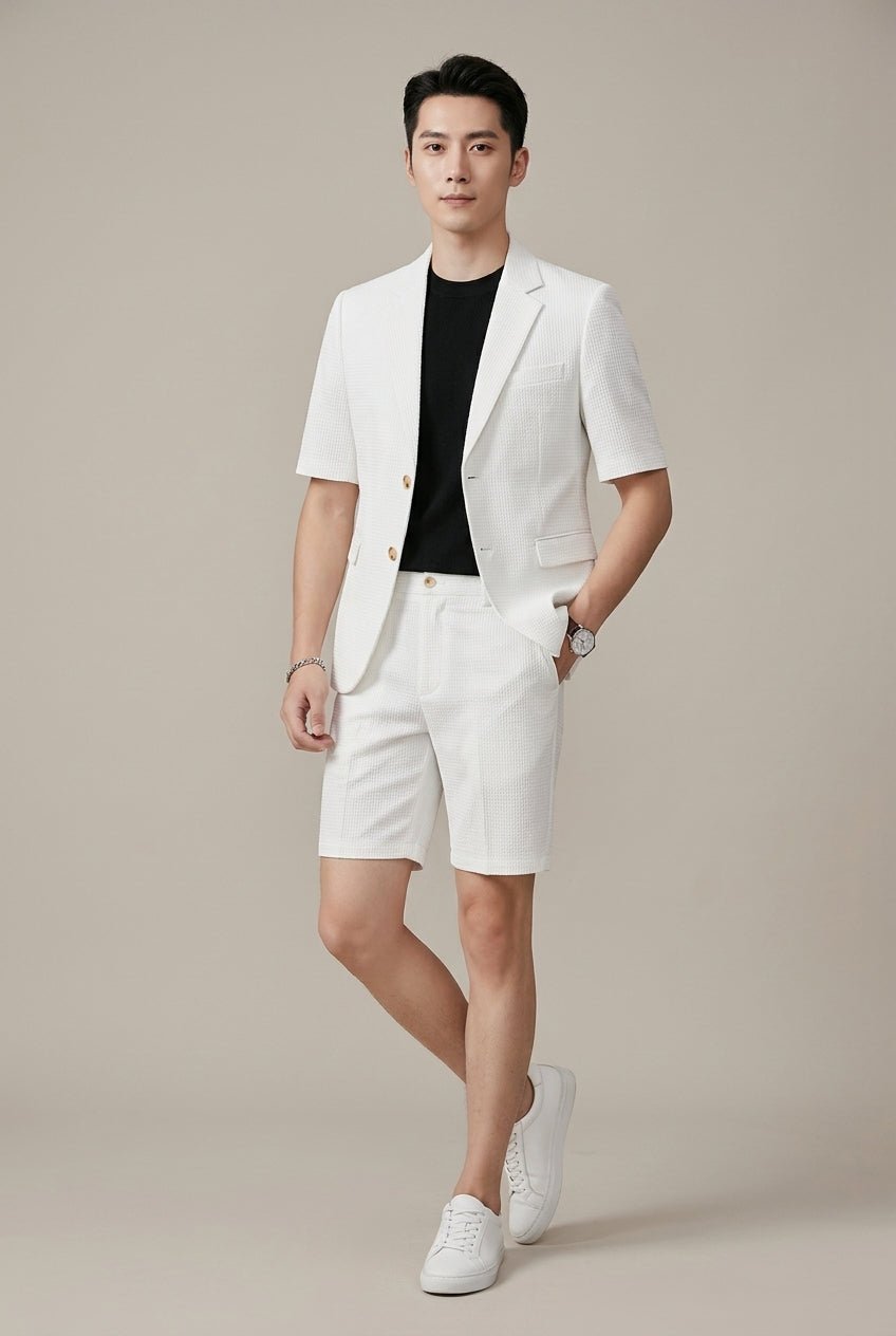 Maverick Co Ord Set Women | Textured Two Piece Set with Blazer and Shorts 2