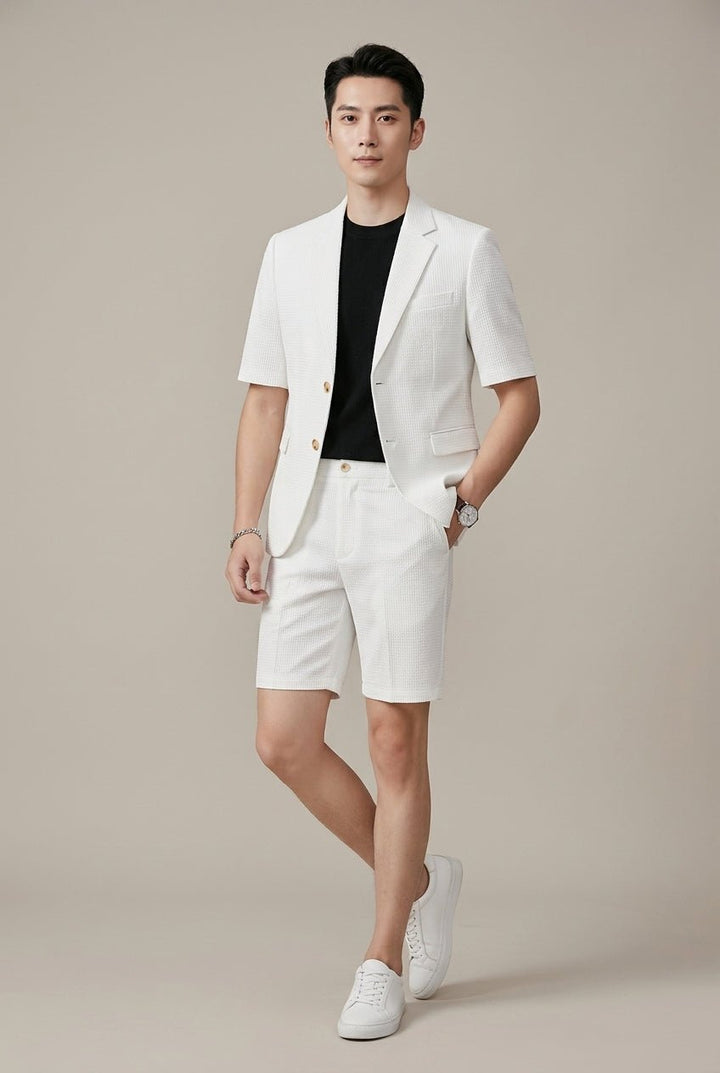 Maverick Co Ord Set Women | Textured Two Piece Set with Blazer and Shorts 2