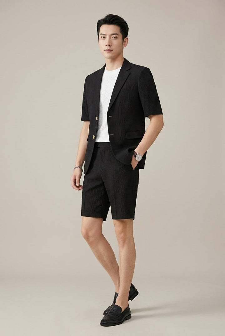Maverick Co Ord Set Women | Textured Two Piece Set with Blazer and Shorts 3