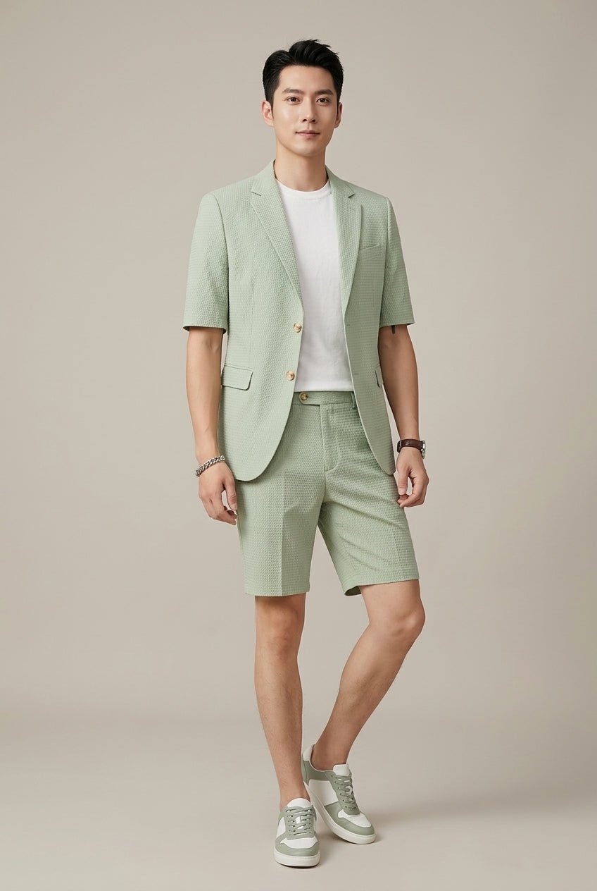 Maverick Co Ord Set Women | Textured Two Piece Set with Blazer and Shorts 4