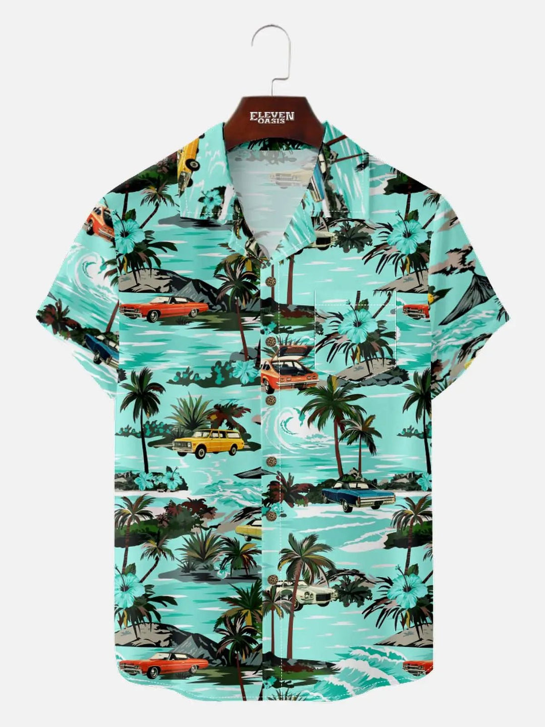 Maverick Hawaiian Shirt | Vintage Car Print, Lightweight Polyester, Regular Fit 0