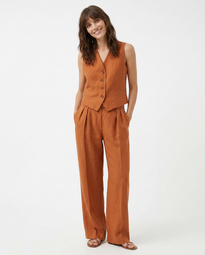 Maverick Trouser Set | Linen Matching Top and Trousers, Tailored Wide Leg Design 2