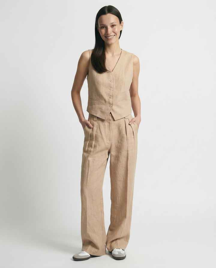 Maverick Trouser Set | Linen Matching Top and Trousers, Tailored Wide Leg Design 4
