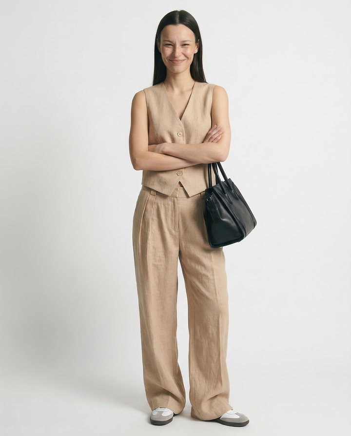 Maverick Trouser Set | Linen Matching Top and Trousers, Tailored Wide Leg Design 6