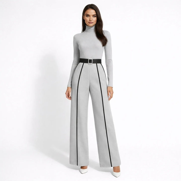 Mila Black Jumpsuit | Tailored, Elegant Knit with Waist-Cinching Belt 0