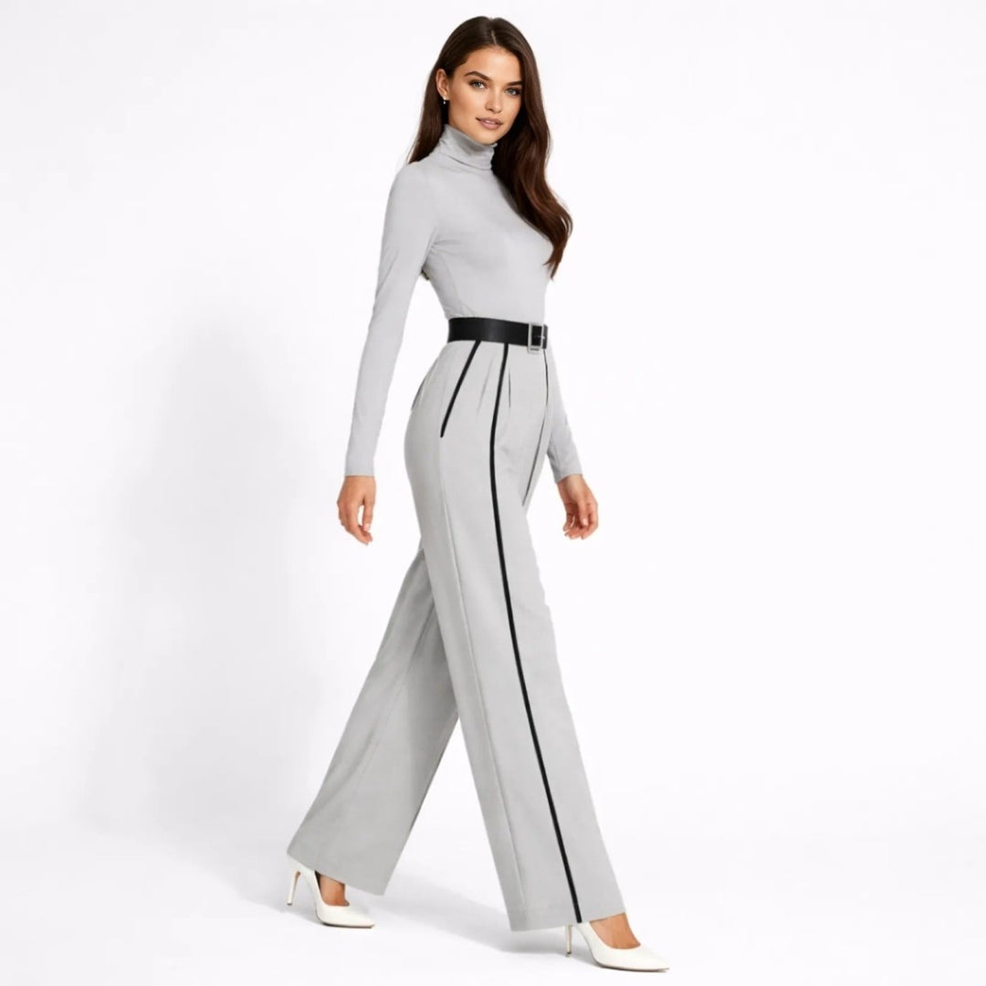 Mila Black Jumpsuit | Tailored, Elegant Knit with Waist-Cinching Belt 1