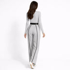 Mila Black Jumpsuit | Tailored, Elegant Knit with Waist-Cinching Belt 2