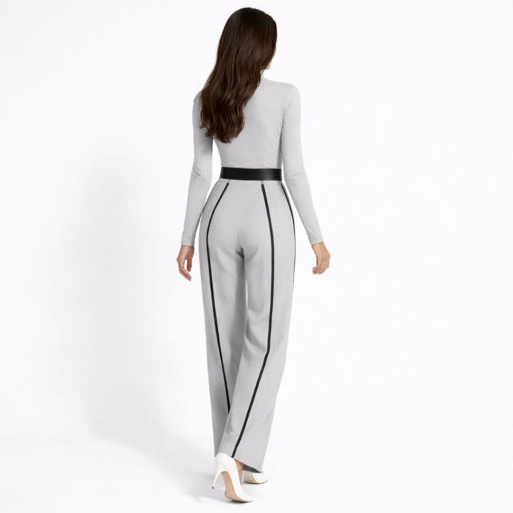 Mila Black Jumpsuit | Tailored, Elegant Knit with Waist-Cinching Belt 2