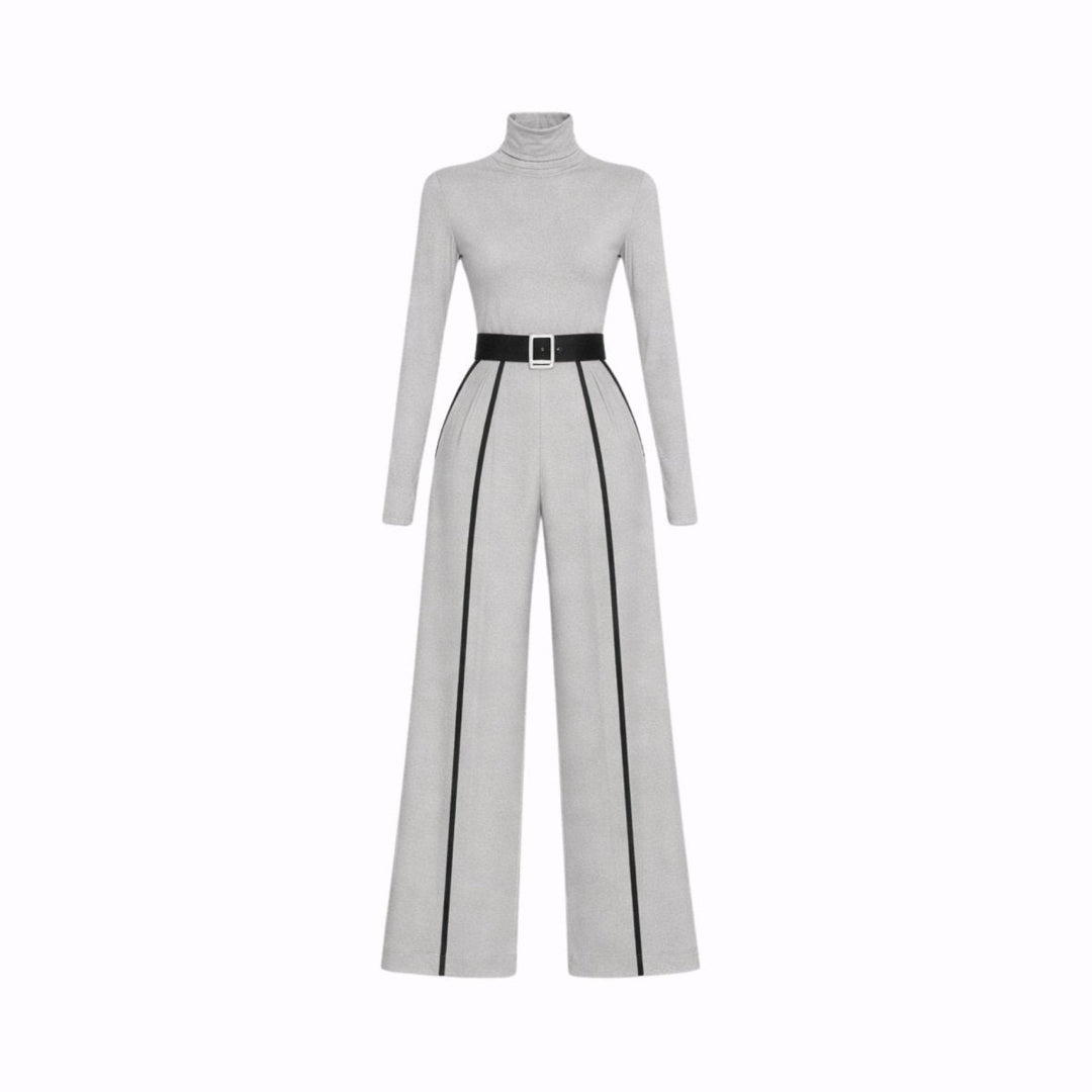 Mila Black Jumpsuit | Tailored, Elegant Knit with Waist-Cinching Belt 3