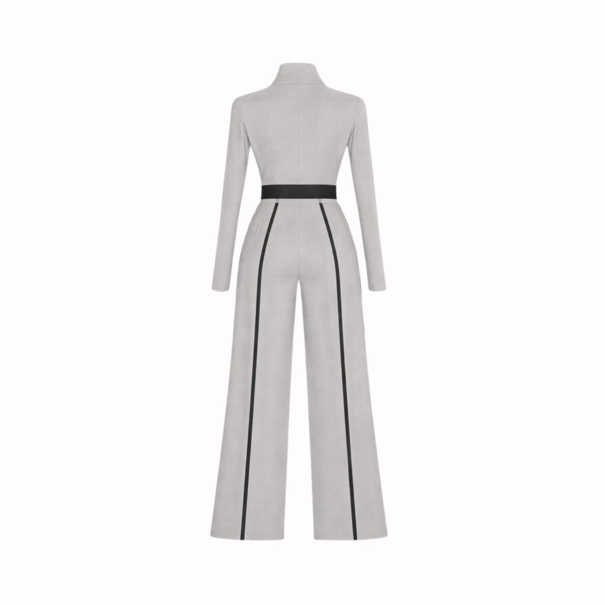 Mila Black Jumpsuit | Tailored, Elegant Knit with Waist-Cinching Belt 4