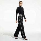 Mila Black Jumpsuit | Tailored, Elegant Knit with Waist-Cinching Belt 6
