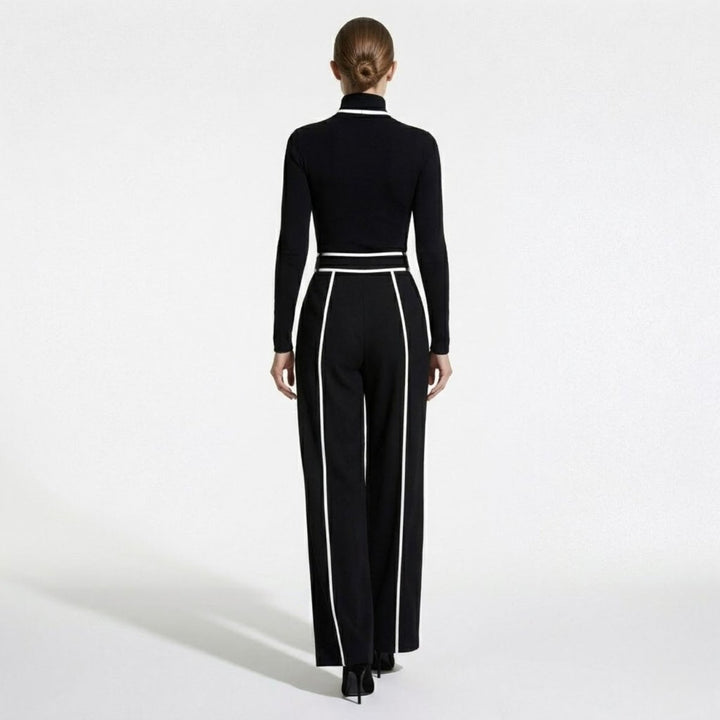 Mila Black Jumpsuit | Tailored, Elegant Knit with Waist-Cinching Belt 7