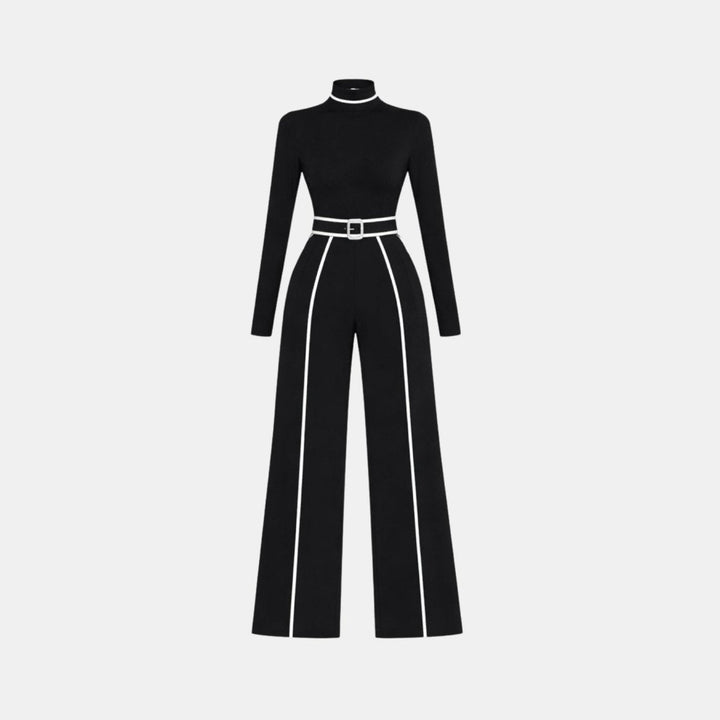 Mila Black Jumpsuit | Tailored, Elegant Knit with Waist-Cinching Belt 8