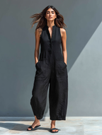 Mila Jumpsuit Women | Linen Blend, Elegant Sleeveless Design 4