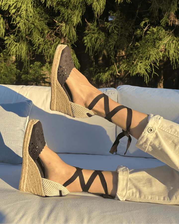 Mila Wedge Espadrille | 100% Linen, Jute Wrapped Heel, Nude Espadrille Wedges 1