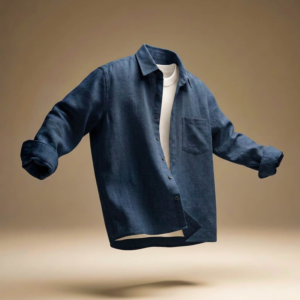 Milo Men's Dress Shirt | Cotton-Linen Blend, Lightweight & Breathable 3