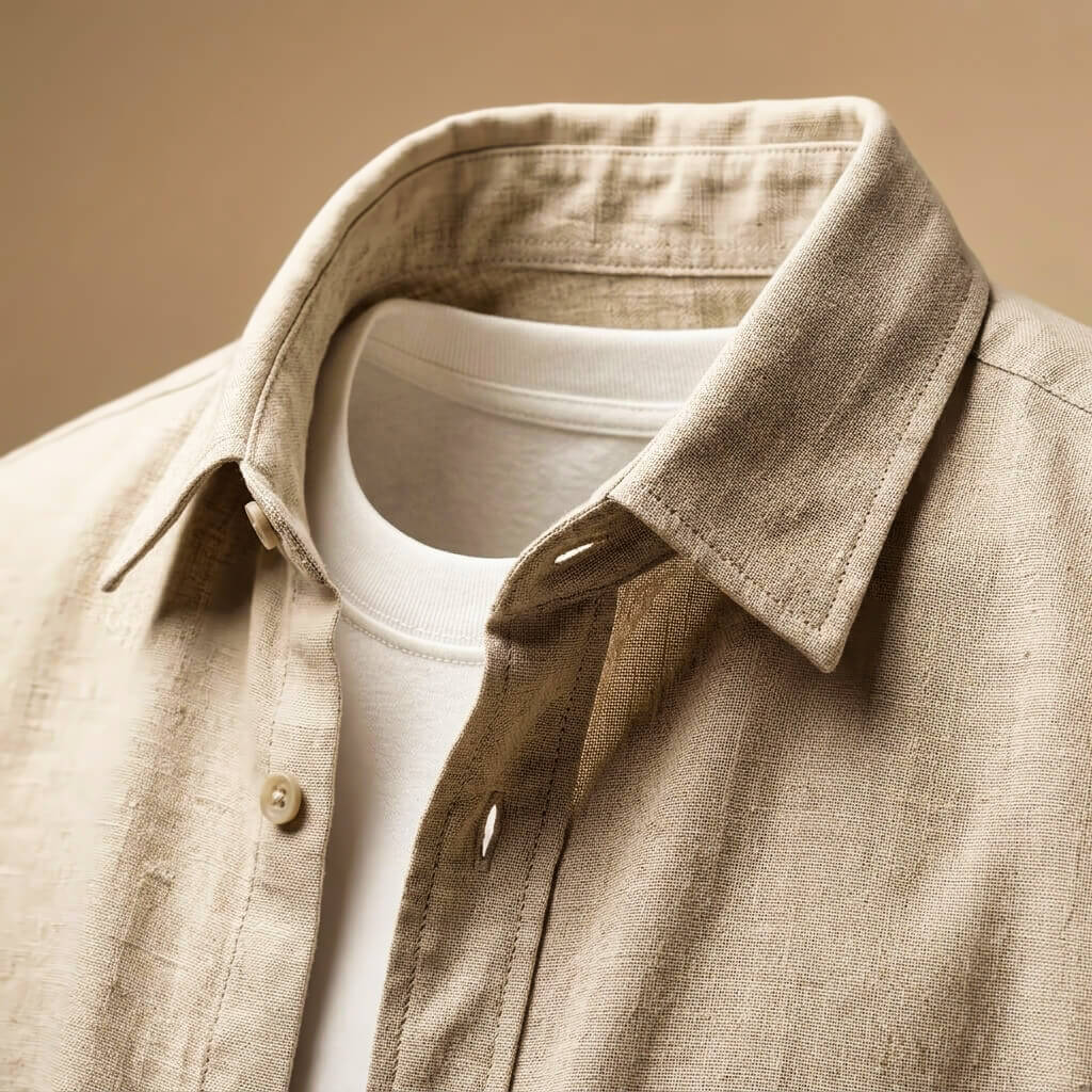 Milo Men's Dress Shirt | Cotton-Linen Blend, Lightweight & Breathable 6