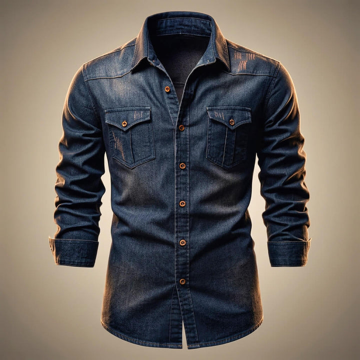 Milo Mens Denim Shirt | Organic Cotton, Classic Multi-Pocket Design 0