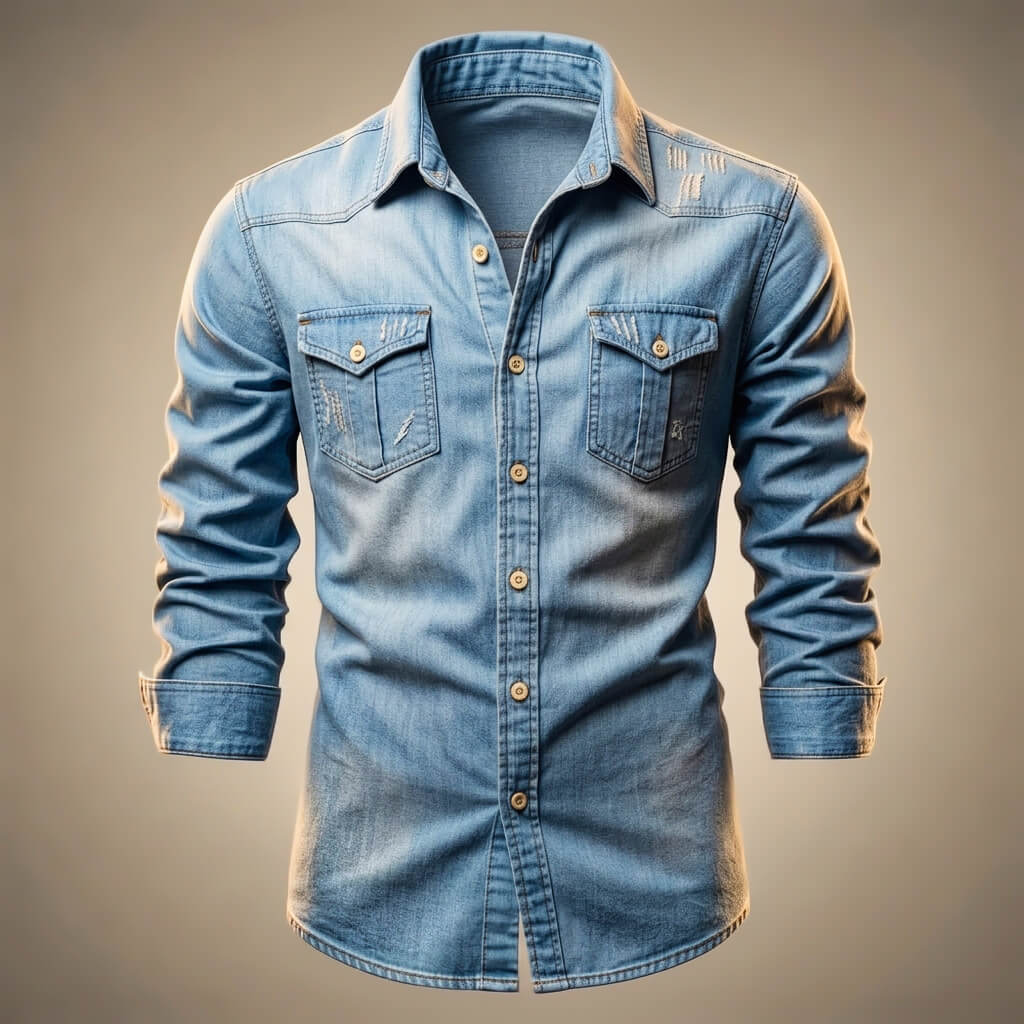 Milo Mens Denim Shirt | Organic Cotton, Classic Multi-Pocket Design 2