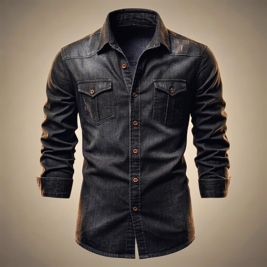 Milo Mens Denim Shirt | Organic Cotton, Classic Multi-Pocket Design 3