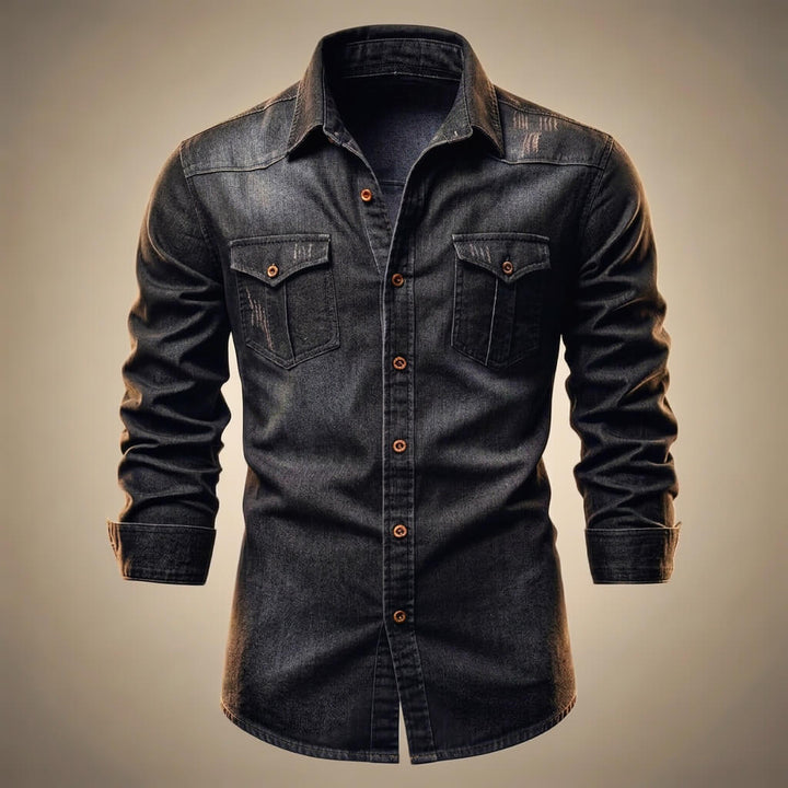 Milo Mens Denim Shirt | Organic Cotton, Classic Multi-Pocket Design 3