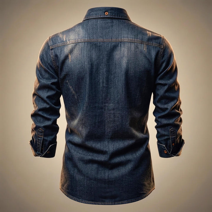 Milo Mens Denim Shirt | Organic Cotton, Classic Multi-Pocket Design 4