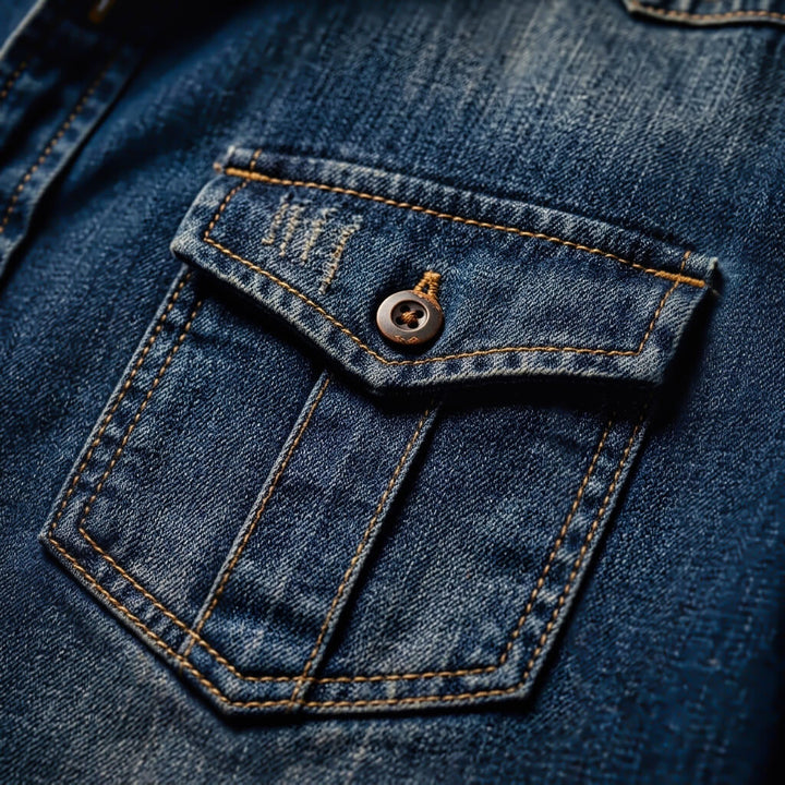 Milo Mens Denim Shirt | Organic Cotton, Classic Multi-Pocket Design 6