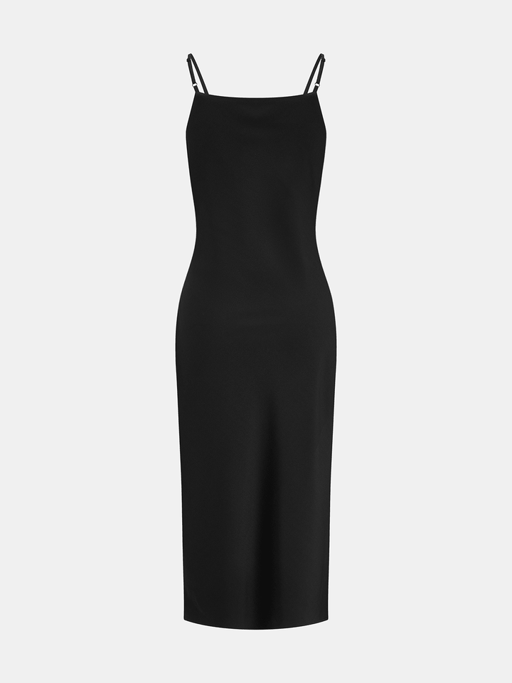 Mira Black Midi Dress | Slim Fit, Removable Scarf 6