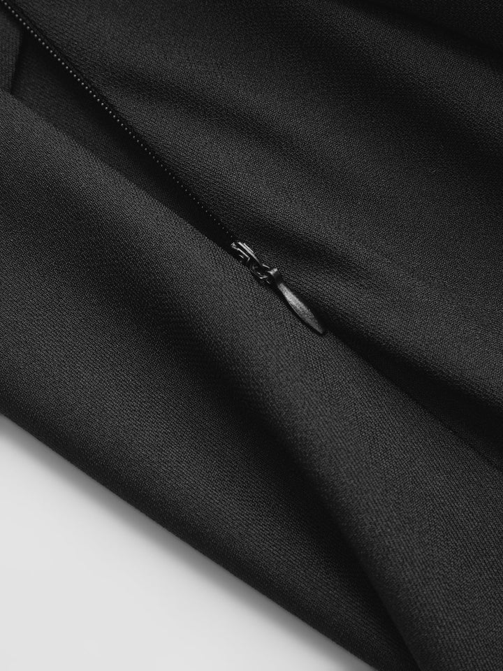 Mira Black Midi Dress | Slim Fit, Removable Scarf 8