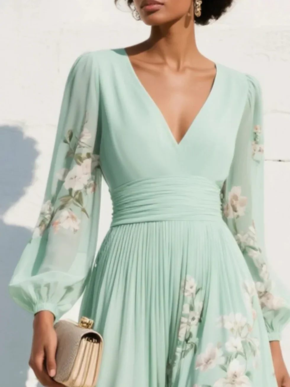 Mira Floral Midi Dress | Lightweight, Pleated Skirt for Women 2