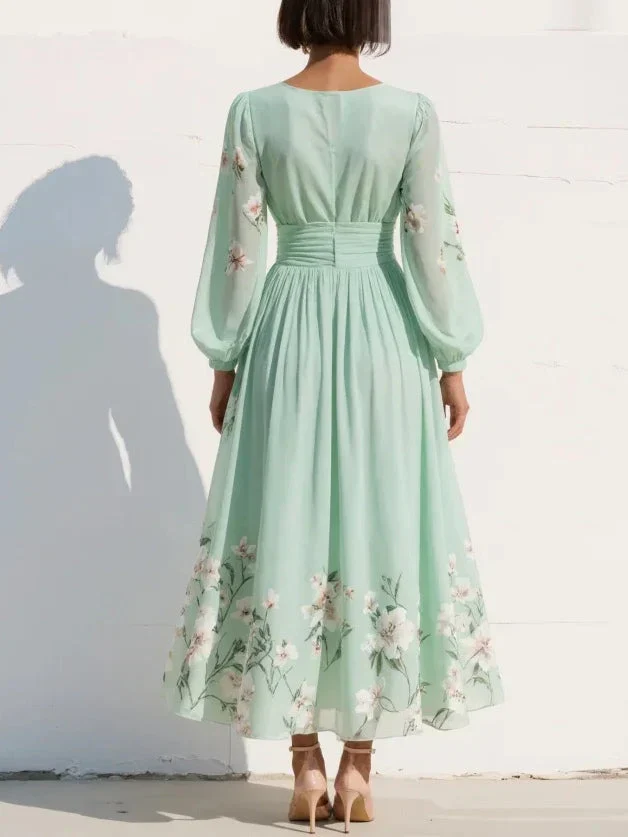 Mira Floral Midi Dress | Lightweight, Pleated Skirt for Women 3