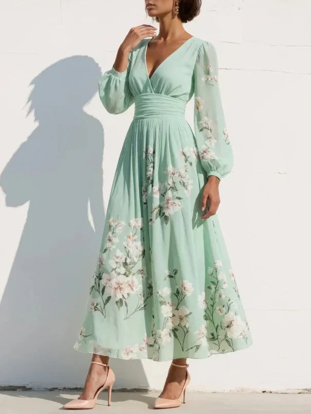 Mira Floral Midi Dress | Lightweight, Pleated Skirt for Women 4