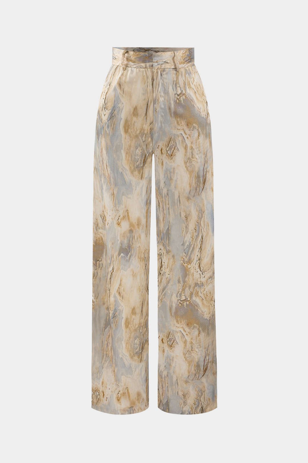 Mira High Waisted Pants | Marble Print, Full-Length, Soft Fabric 0
