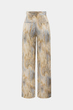 Mira High Waisted Pants | Marble Print, Full-Length, Soft Fabric 1
