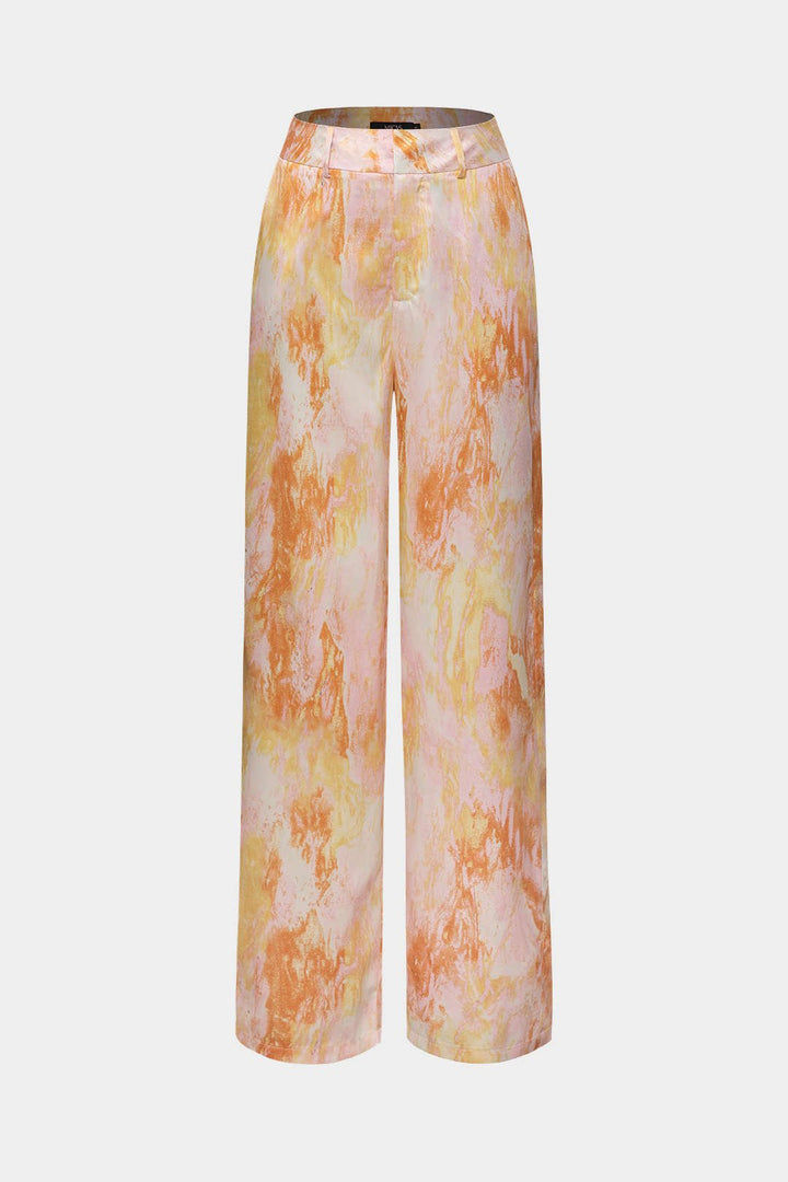 Mira High Waisted Pants | Marble Print, Full-Length, Soft Fabric 11