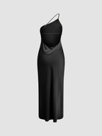 Mira Long Dress | Satin Open Back with Slit, Perfect for Wedding Guest and Formal Occasions 8