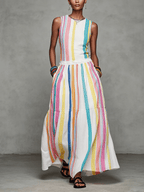 Mira Maxi Dress | Colorful Woven, Sleeveless Long Dress for Women 0