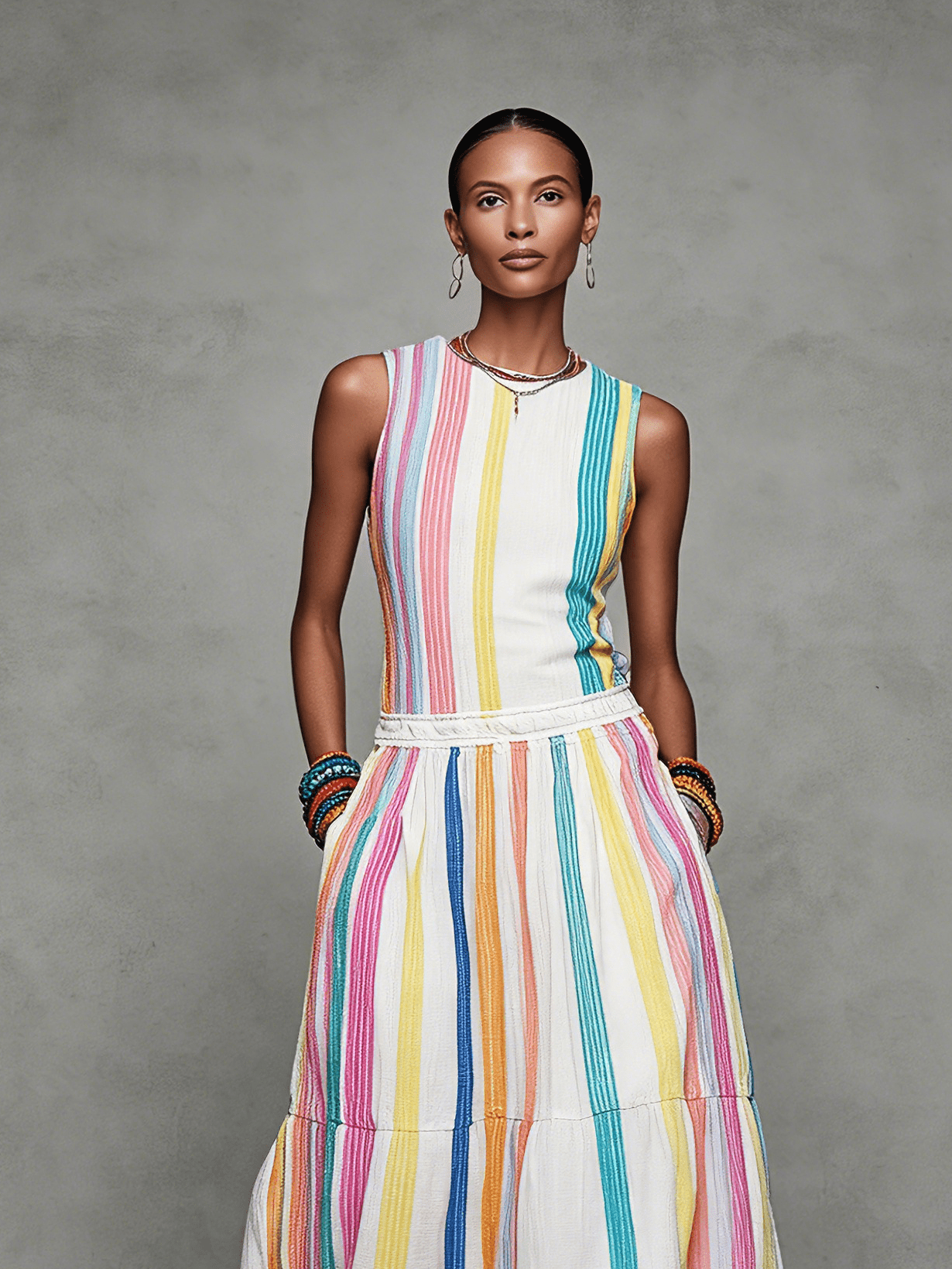 Mira Maxi Dress | Colorful Woven, Sleeveless Long Dress for Women 1