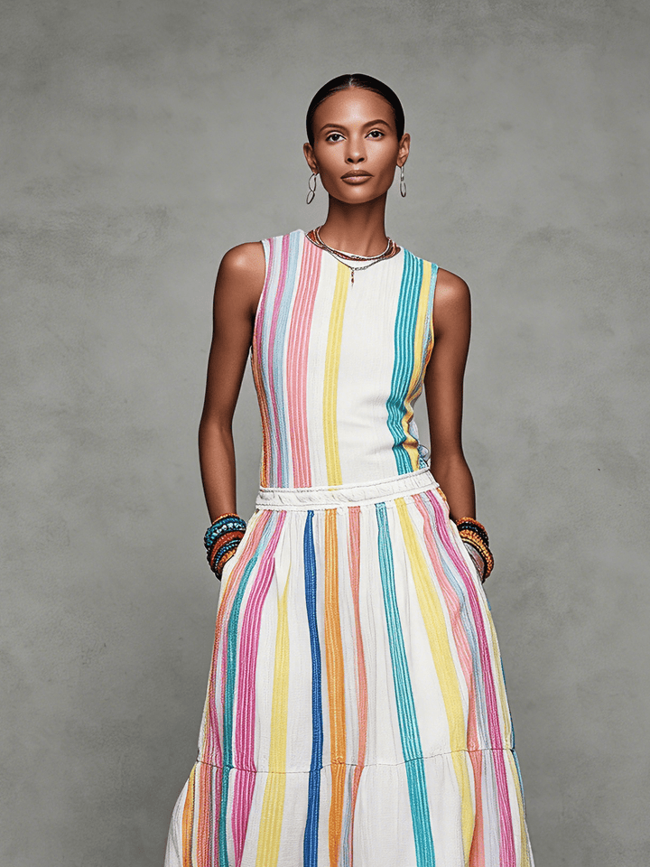 Mira Maxi Dress | Colorful Woven, Sleeveless Long Dress for Women 1