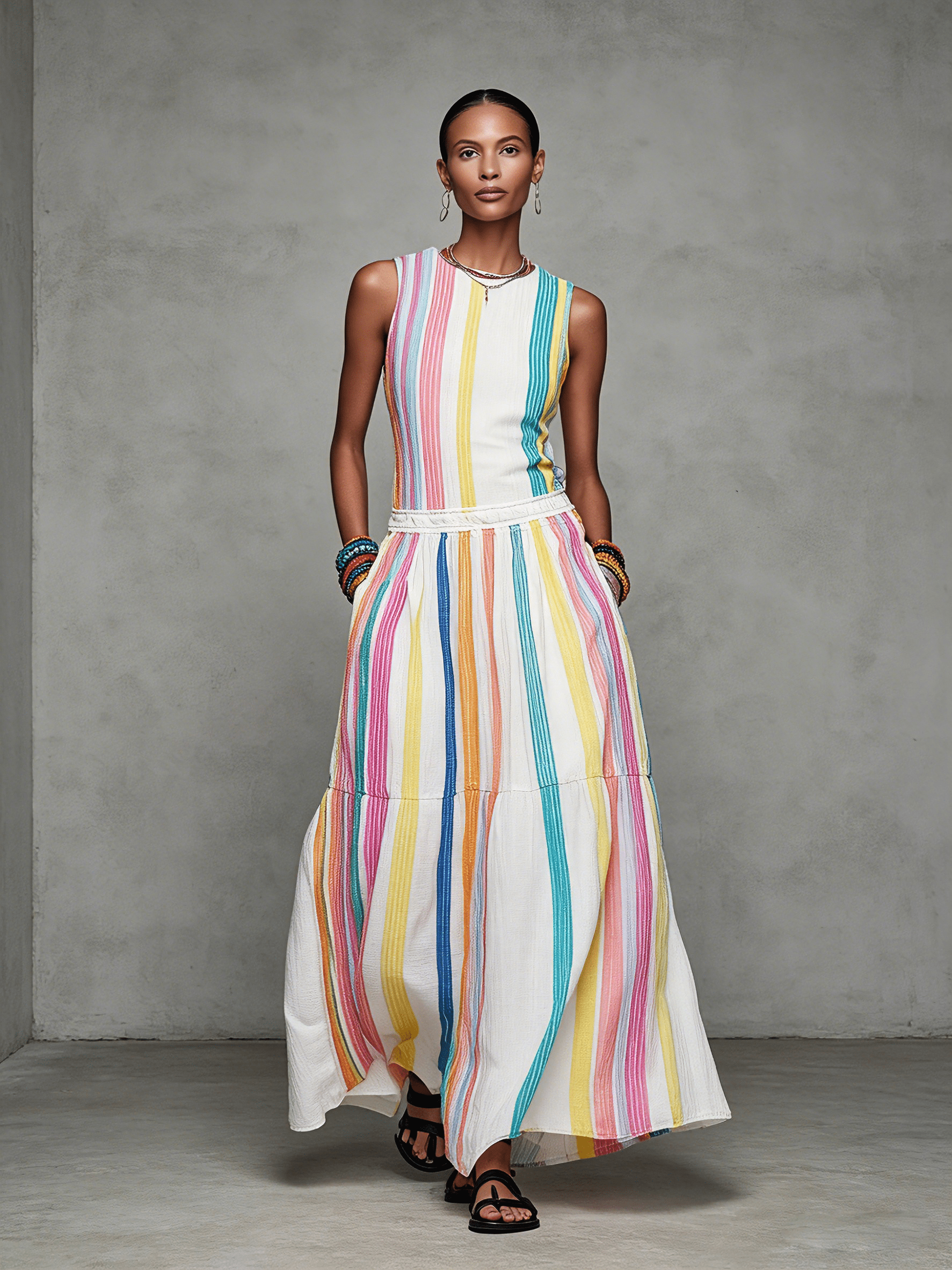 Mira Maxi Dress | Colorful Woven, Sleeveless Long Dress for Women 2