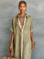 Mira Maxi Dress | Linen Blend, Short Sleeves, Perfect for Summer 5