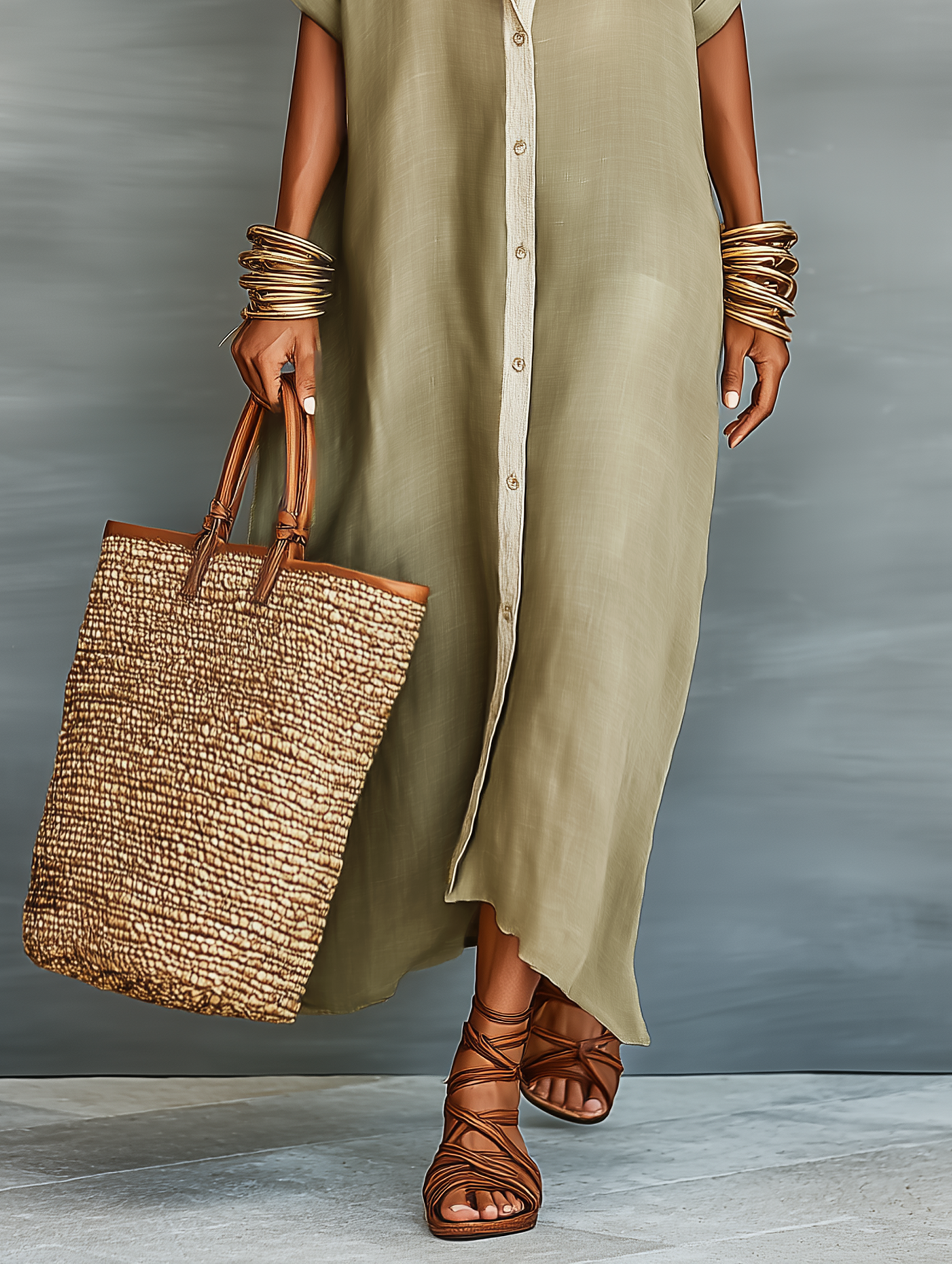 Mira Maxi Dress | Linen Blend, Short Sleeves, Perfect for Summer 6