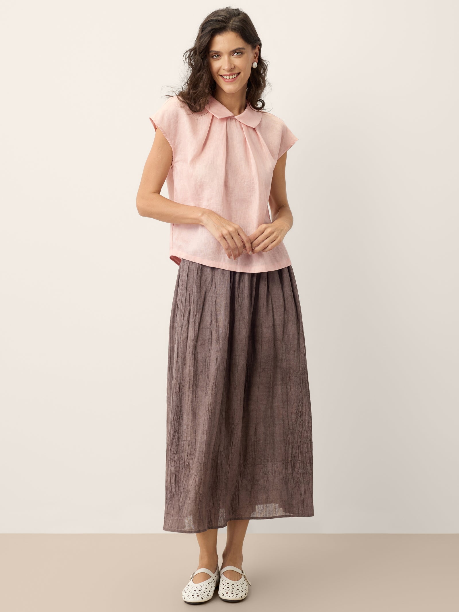 Mira Pintuck Top | 100% Linen, A-Line Silhouette 6