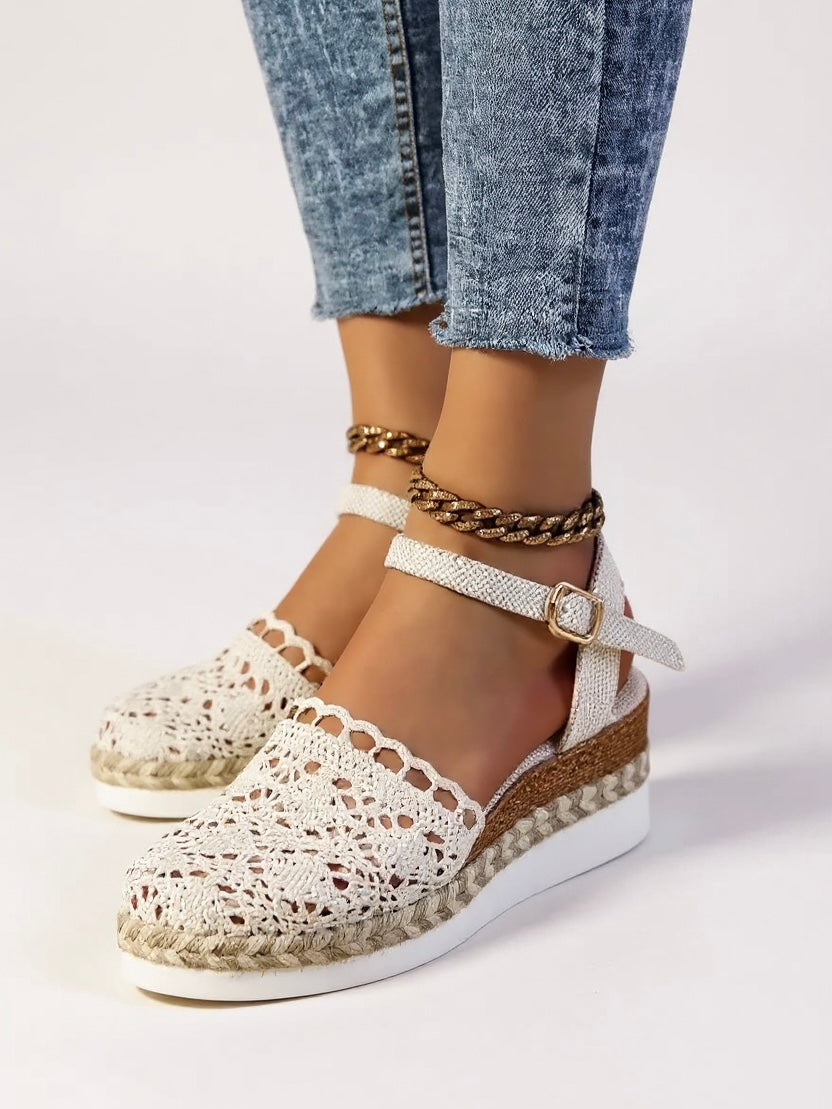 Mira Wedge Sandals | Espadrille Wedges with Adjustable Ankle Strap 0