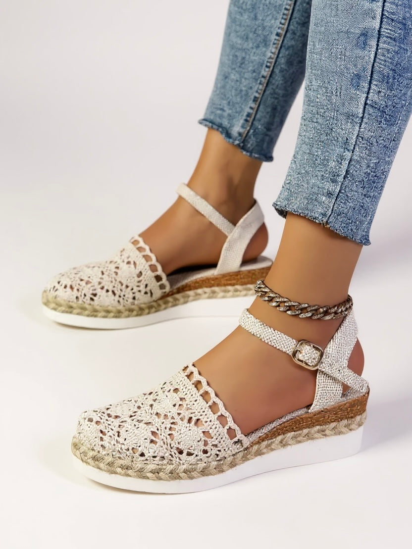 Mira Wedge Sandals | Espadrille Wedges with Adjustable Ankle Strap 4